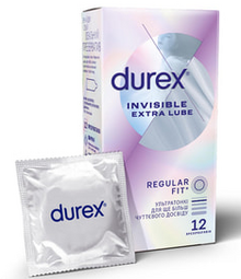 Презервативи Дюрекс Інвізібл Екстра Любрикант (Durex Invisible Extra Lubricated) 12 штук